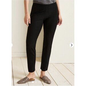 Eileen Fisher Black Slim Ankle Pant Washable Crepe Small Ponte Pant Stretch